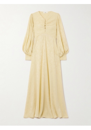 Chloé - Floral-jacquard Silk-satin Midi Dress - Yellow - FR 34,FR 36,FR 38,FR 40,FR 42,FR 44