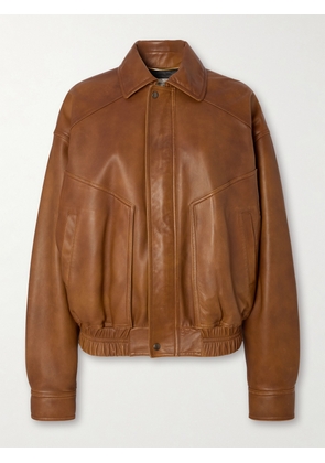 SAINT LAURENT - Leather Jacket - Brown - FR 34,FR 36,FR 38