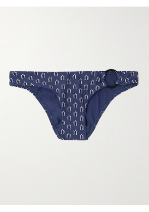 Matteau - The Ring Embellished Floral-print Recycled Bikini Briefs - Blue - 1,2,3,4,5