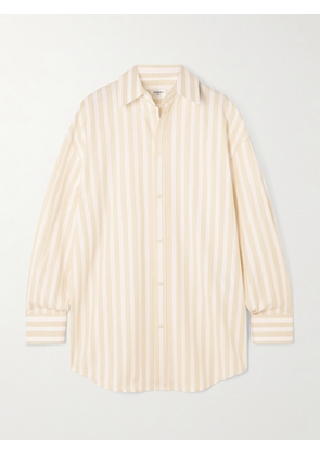 SAINT LAURENT - Striped Cotton-piqué Shirt - Neutrals - FR 34,FR 36,FR 38,FR 40,FR 42