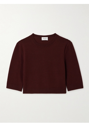 SAINT LAURENT - Cropped Wool Sweater - Burgundy - XS,S,M,L