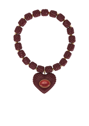 Julietta Lira Necklace in Burgundy.