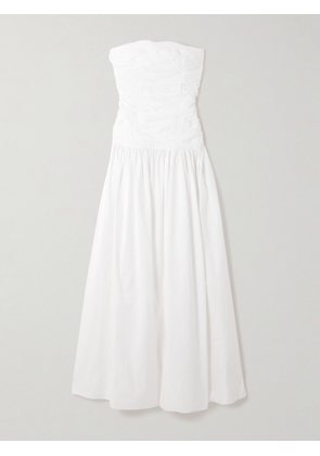 Matteau - Strapless Organic Cotton-poplin Maxi Dress - White - 1,2,3,4,5