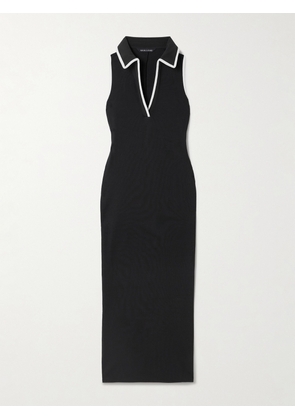 Veronica Beard - Darien Ribbed Stretch-pima Cotton Midi Dress - Black - x small,small,medium,large,x large