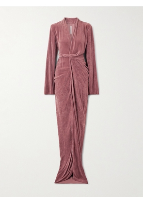 Rick Owens - Draped Velvet Wrap Gown - Pink - IT38,IT40,IT42,IT44,IT46,IT48