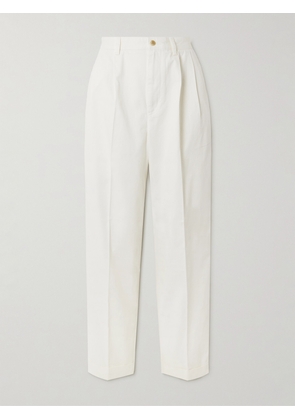 Polo Ralph Lauren - Pleated Cotton-twill Tapered Pants - Off-white - US00,US0,US2,US4,US6,US8,US10,US12,US14