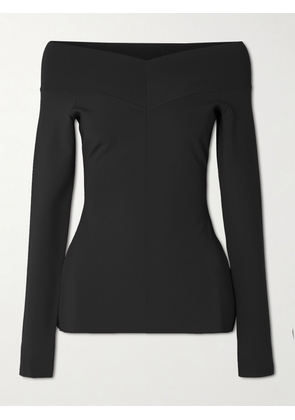 Stella McCartney - Off-the-shoulder Paneled Jersey Top - Black - xx small,x small,small,medium,large,x large