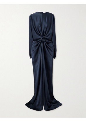 Stella McCartney - Twist-front Cutout Satin Gown - Blue - IT36,IT38,IT40,IT42,IT44,IT46,IT48,IT50