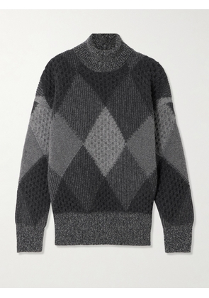 Stella McCartney - Argyle Wool Turtleneck Sweater - Gray - xx small,x small,small,medium,large,x large