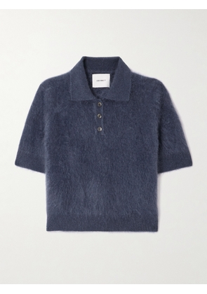 LISA YANG - Carolyn Brushed-organic Cashmere Polo Shirt - Blue - 01,2