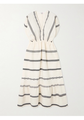 lemlem - Leila Striped Cotton Midi Dress - Cream - x small,small,medium,large