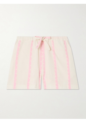 lemlem - Safia Striped Cotton Shorts - Cream - x small,small,medium,large