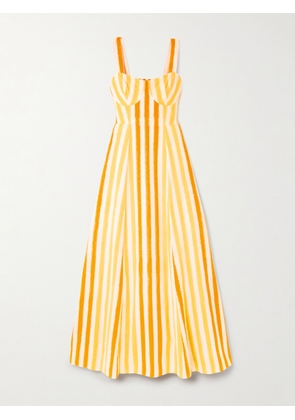 Emporio Sirenuse - Azzurra Striped Cotton Maxi Dress - Yellow - IT38,IT40,IT42,IT44,IT46,IT48,IT50
