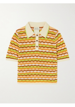 ESCVDO - Mullu Striped Cotton Polo Shirt - Orange - x small,small,medium,large,x large
