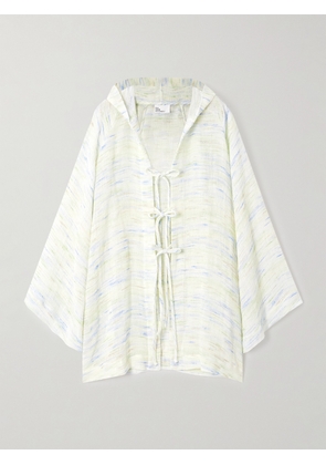 Lisa Marie Fernandez - Hooded Striped Linen-blend Gauze Poncho - Cream - 1,2,3,4