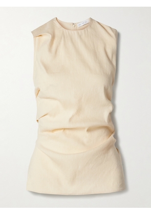 Proenza Schouler White Label - Anoushka Ruched Linen-blend Tank - Neutrals - US0,US2,US4,US6,US8,US10,US12