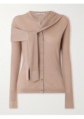 Acne Studios - Layered Ribbed-knit Cardigan - Neutrals - x small,small,medium,large