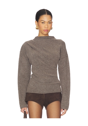 Helmut Lang Slouchy Crew Top in Grey. Size L. Also in S.