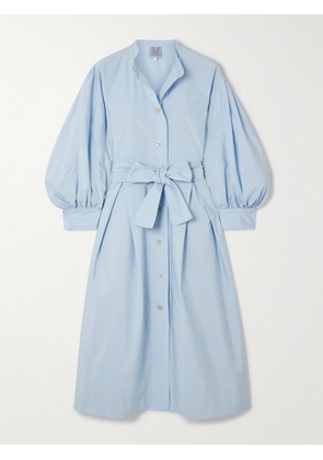 Thierry Colson - Yvonne Belted Striped Cotton-poplin Midi Shirt Dress - Blue - x small,small,medium,large,x large