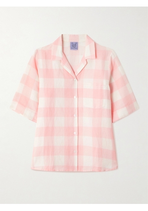 Thierry Colson - Zouk Checked Linen And Cotton-blend Shirt - Pink - x small,small,medium,large,x large