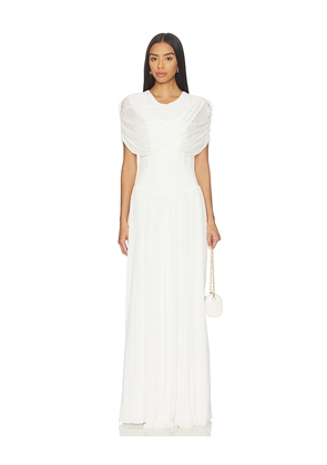 SIMKHAI Nancie Cape Dress in Ivory. Size 0. Also in 2, 4, 6, 8.