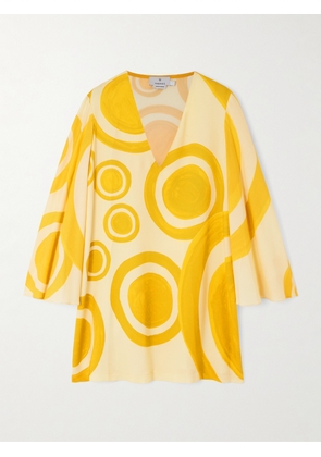 Themis Z - Heros Printed Crepe De Chine Mini Dress - Yellow - FR 34,FR 36,FR 38,FR 40,FR 42,FR 44