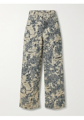 Acne Studios - 1981 Distressed Mid-rise Wide-leg Organic Jeans - Gray - XXXS,XXS,XS,S,M