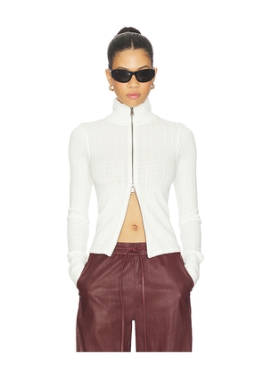 Free People Brunch Girl Zip Up in Ivory. Size L. Also in XS, S, M, XL.