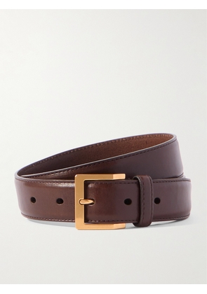 SAINT LAURENT - Vadim Leather Belt - Brown - 70,85