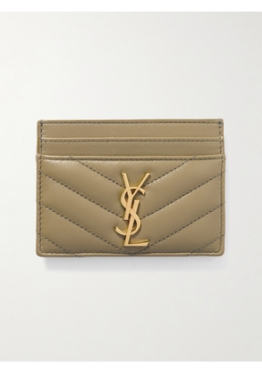SAINT LAURENT - Cassandre Matelassé Leather Cardholder - Green - One size