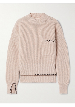 Marni - Embroidered Wool Sweater - Neutrals - IT36,IT38,IT40,IT42,IT44,IT46,IT48