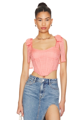 MAJORELLE Martina Corset Top in Coral. Size M. Also in XS, S.