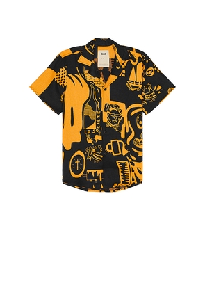 OAS Krispy Night Cuba Linen Shirt in Black. Size L. Also in S.