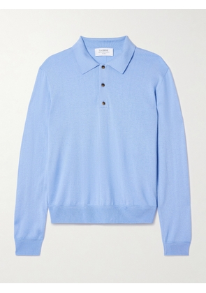La Ligne - Ben Oversized Silk, Wool And Cashmere-blend Polo Sweater - Blue - x small,small,medium,large,x large