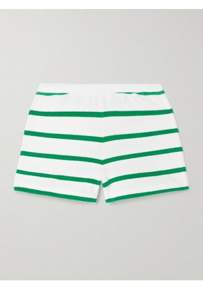 La Ligne - Striped Cotton-blend Terry Shorts - Green - x small,small,medium,large,x large