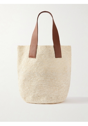 SENSI STUDIO - El Viajero Maxi Textured Leather-trimmed Straw Tote - Neutrals - One size
