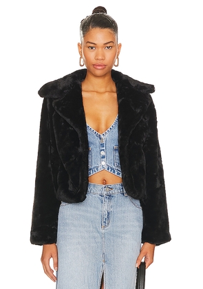 MORE TO COME Payton Faux Fur Jacket in Black. Size L. Also in XS, XXS, S, M.