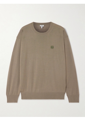 LOEWE - Embroidered Wool Sweater - Green - x small,small,medium,large