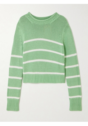 La Ligne - Mini Marina Striped Cotton Sweater - Green - x small,small,medium,large,x large