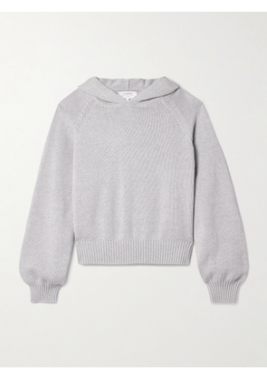 La Ligne - Jill Hooded Pleated Cotton Hoodie - Gray - x small,small,medium,large,x large