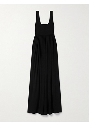 La Ligne - Celine Stretch-knit And Gathered Jersey Maxi Dress - Black - x small,small,medium,large,x large