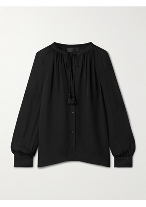 Nili Lotan - Lys Tie-neck Silk-chiffon Shirt - Black - x small,small,medium,large,x large