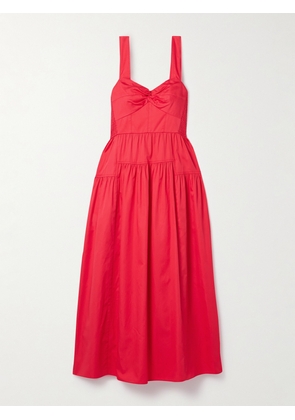 La Ligne - Gathered Cotton-poplin Midi Dress - x small,small,medium,large,x large