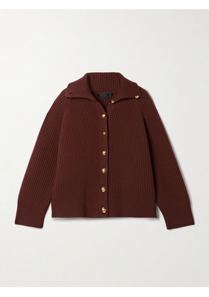 Nili Lotan - Deryl Ribbed Cashmere Cardigan - Red - x small,small,medium,large,x large