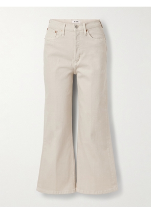RE/DONE - Cropped High-rise Flared Jeans - Off-white - 23,24,25,26,27,28,29,30