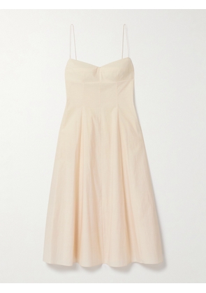 KHAITE - Isabella Cotton-canvas Midi Dress - Cream - US0,US2,US4,US6,US8,US10,US12
