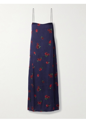 KHAITE - Sicily Printed Satin-twill Midi Dress - Blue - US0,US2,US4,US6,US8,US10,US12