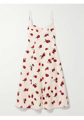KHAITE - Isabella Printed Cotton-poplin Midi Dress - Ecru - US0,US2,US4,US6,US8,US10