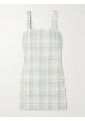 Theory - Checked Cotton And Linen-blend Mini Dress - Multi - US00,US0,US2,US4,US6,US8
