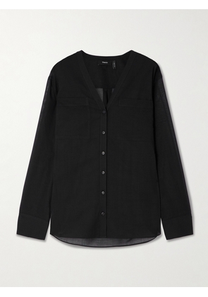 Theory - Wool-blend Blouse - Black - x small,small,medium,large,x large
